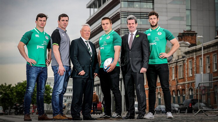 Feargal O'Rourke pictured with members of the confirmed U20 Ireland squad for championship in France.