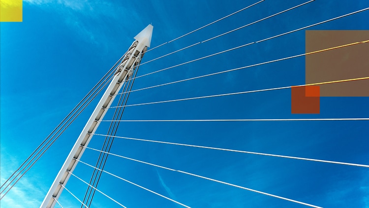 An abstract shot of a close up of a bridge.