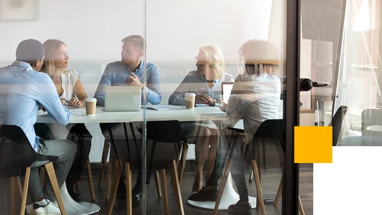 A team meeting in an office.