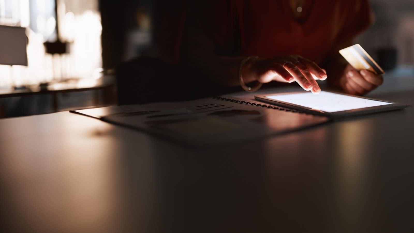 Person working on a tablet