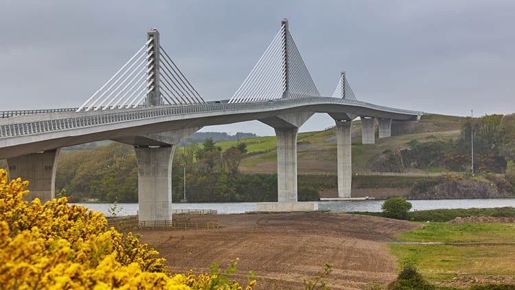 A bridge over a river