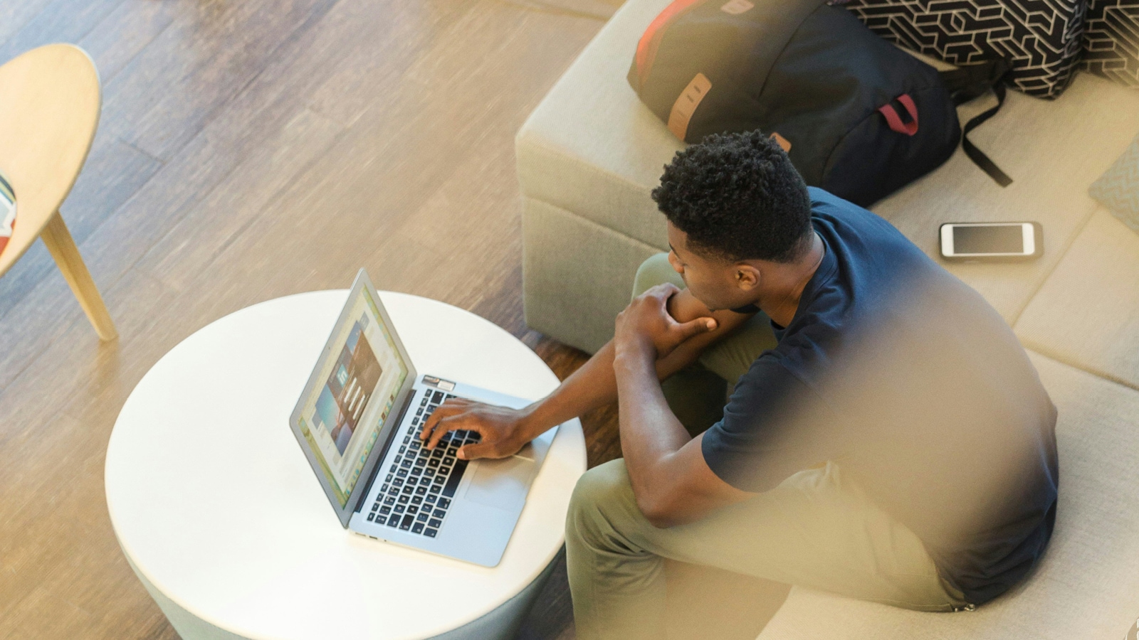 A person looking at a tablet