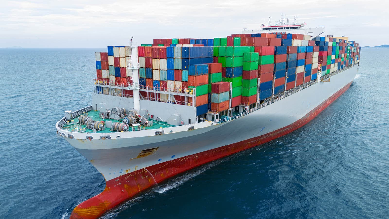 A ship with containers on it