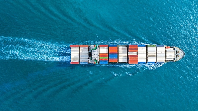 A boat with shipping containers