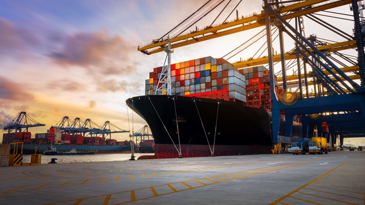 A boat with shipping containers