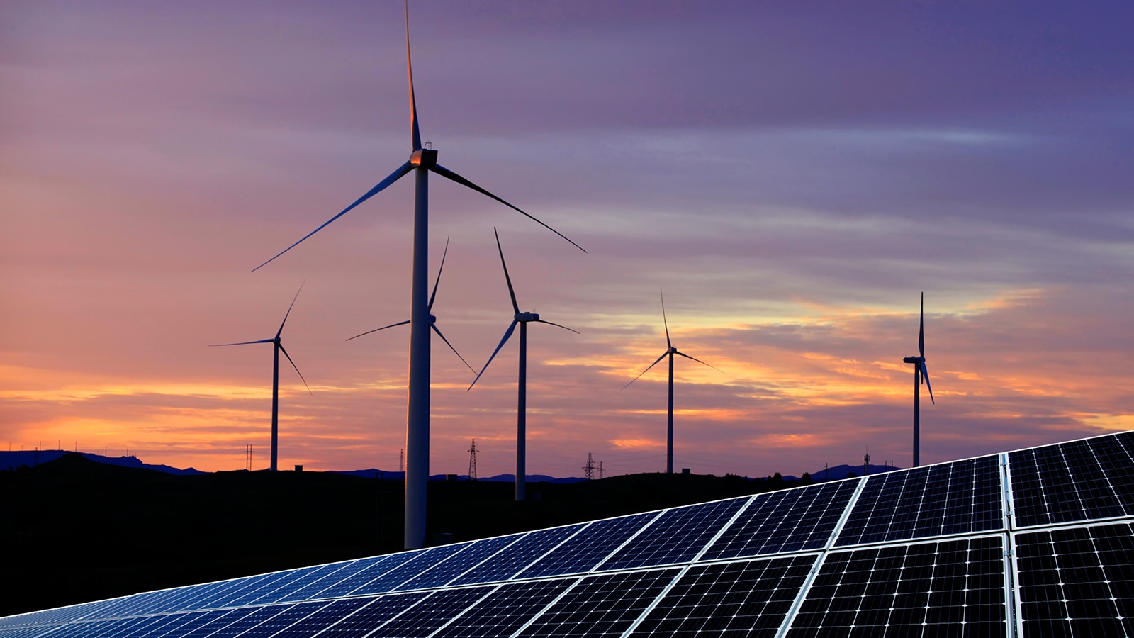 Windmills and solar panels