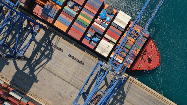 A boat with shipping containers