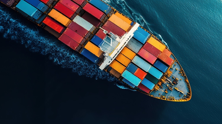 A boat with shipping containers